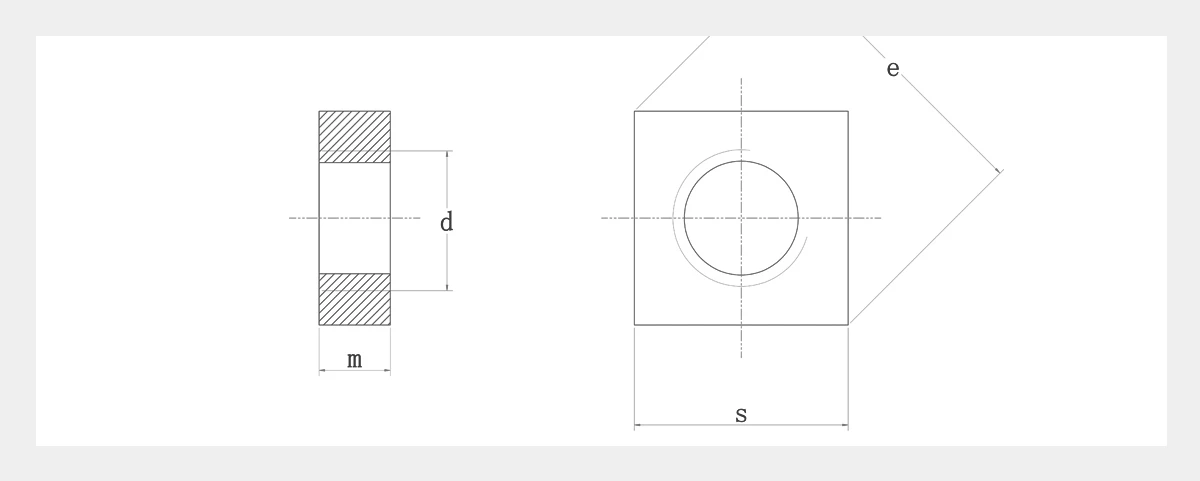 Square Thin Nuts 2D